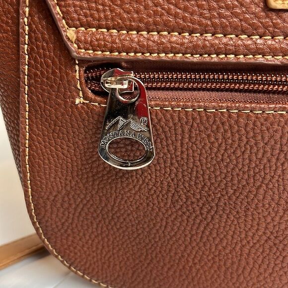 Montana West Brown and Tan Satchel - Picture 6 of 9